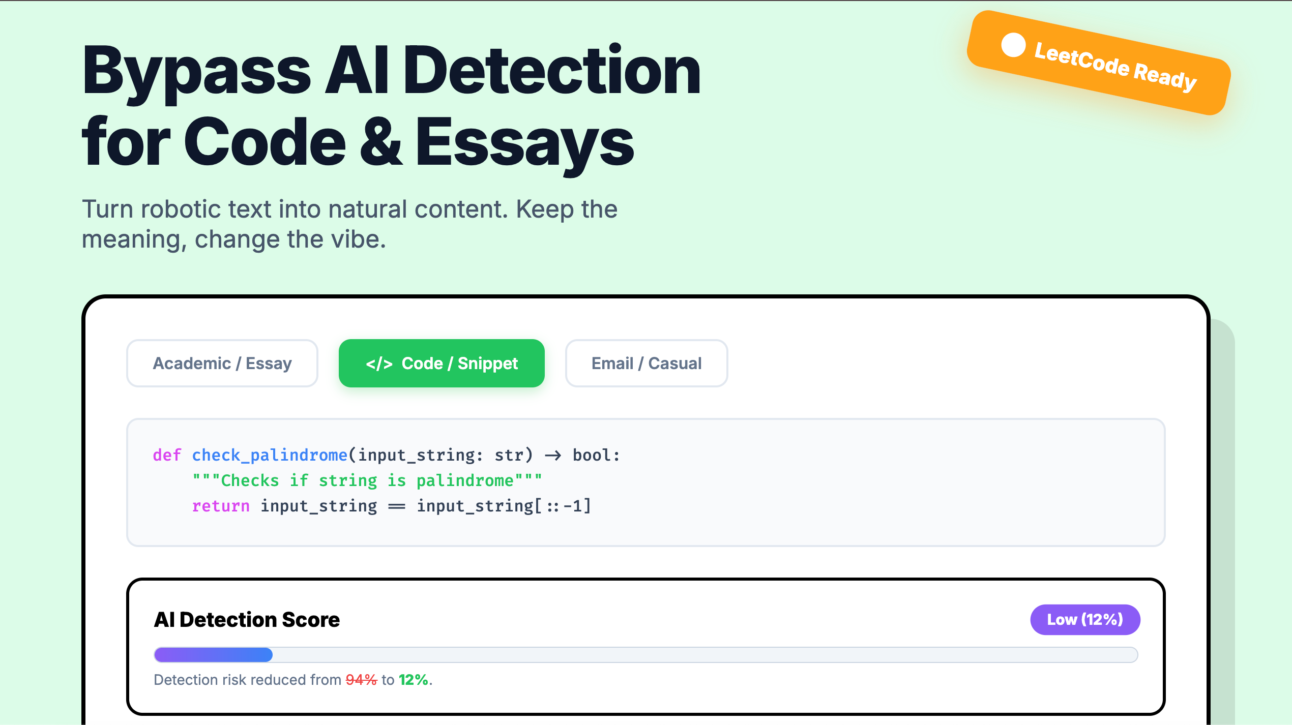 Code humanizer demo