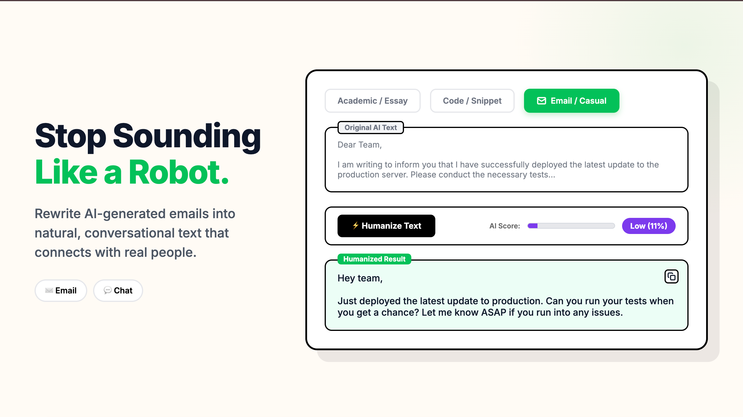 Email humanizer demo